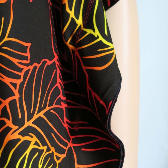 Hawaiian Ferns Polynesian Clothing Butterfly Tunic Blood Orange Red - Picture 5 of 5